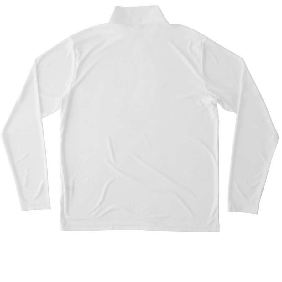 Light Activewear Half-Zip, a White Unisex Performance Quarter Zip Pullover (back-view)