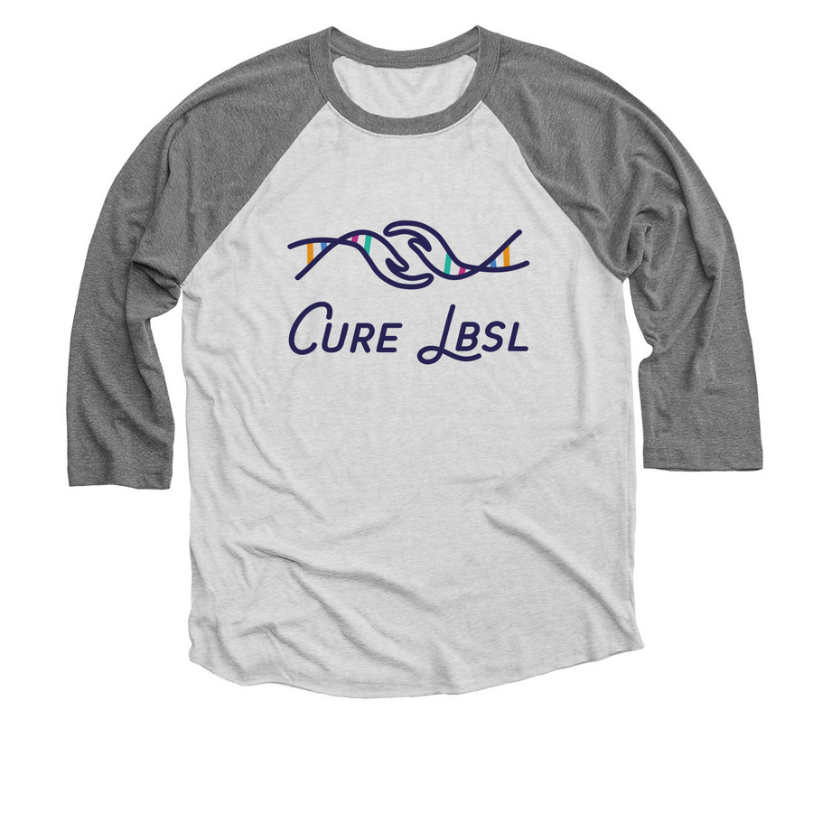 Cure LBSL, a Premium Heather and Heather White 3/4 Sleeve Baseball Tee