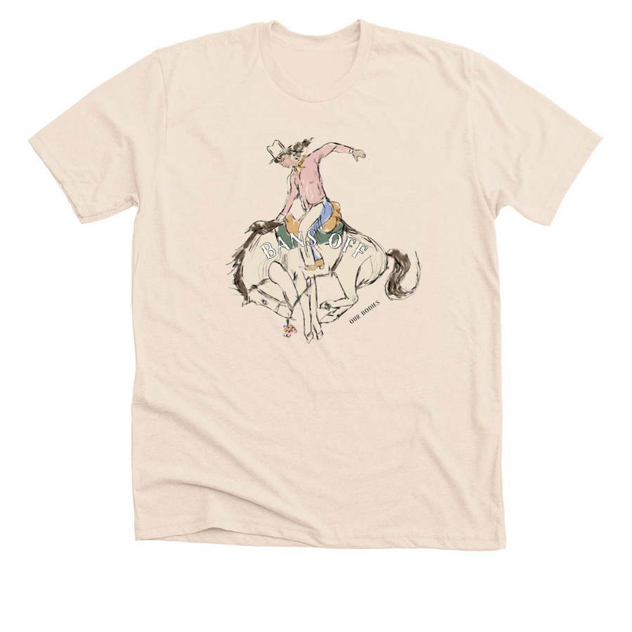 Bans Off Bucking Horse Tee, a Heather Soft Cream Premium Unisex Tee