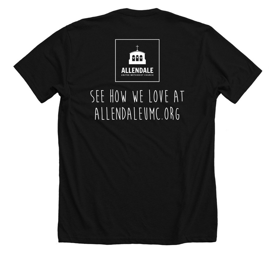 Break the Rules, Love Everyone., a Solid Black Blend Premium Unisex Tee (back-view)