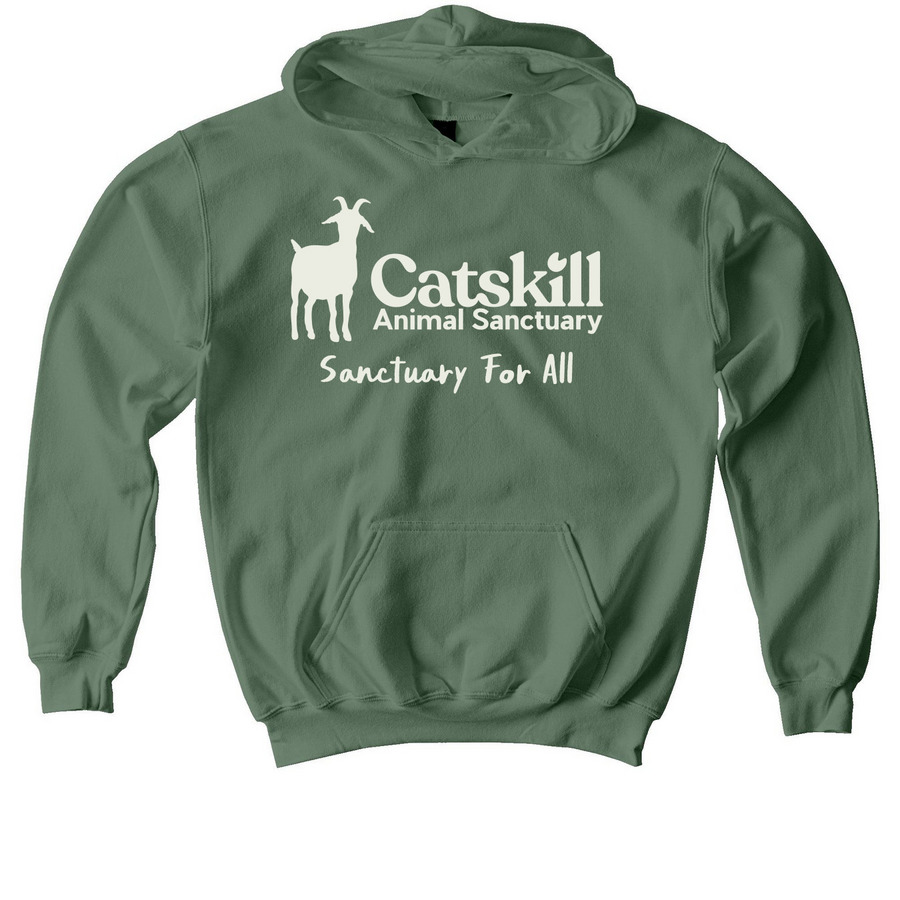 Ivory CAS Logo Tee and Sweatshirt | KIDS, a Military Green Softstyle Youth Pullover Hoodie