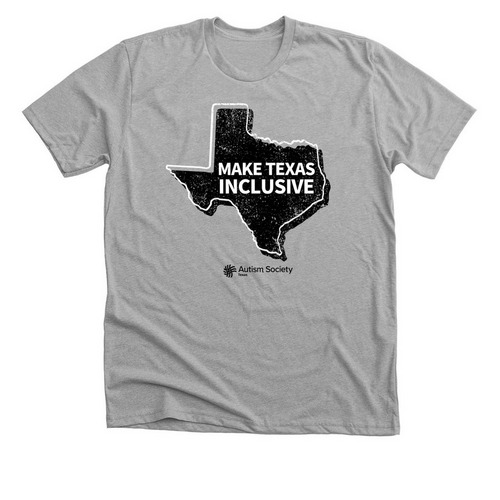 "Make Texas Inclusive" Distressed Tee, a Athletic Heather Premium Unisex Tee