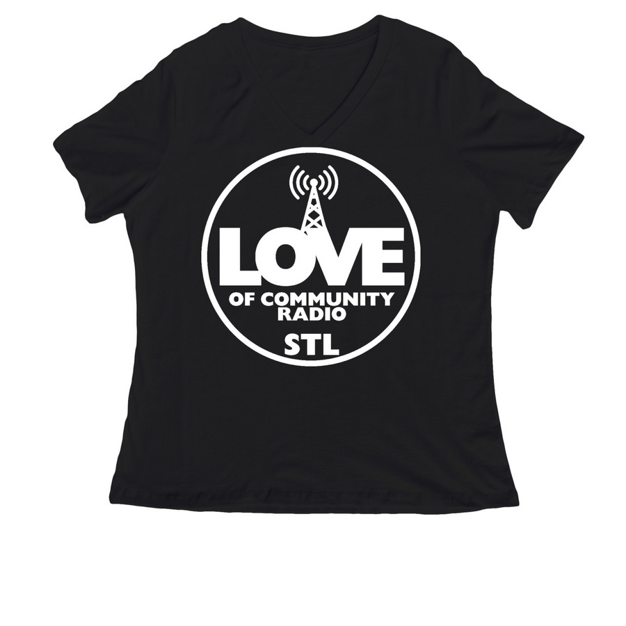 Love of Community Radio STL, a Black Women's Relaxed V-Neck Tee