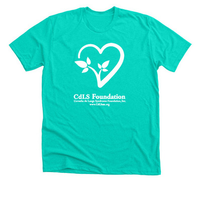 CdLS Foundation Classic Logo Tee, a Heather Sea Green Premium Unisex Tee