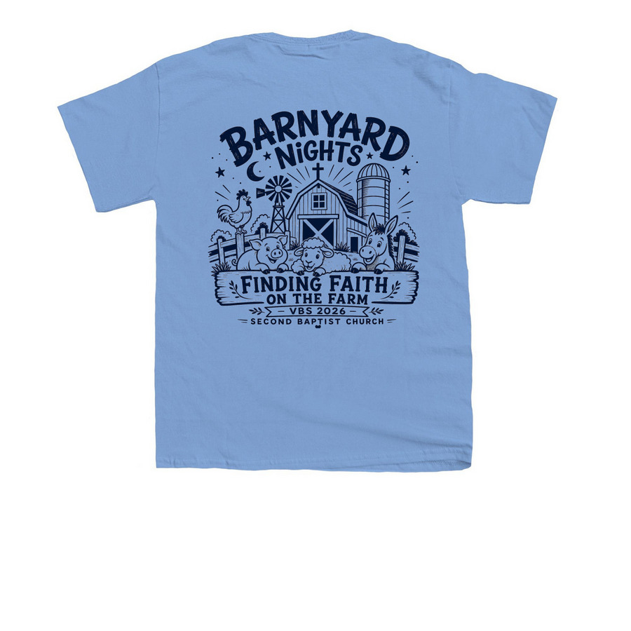 VBS 2026, a Carolina Blue Youth Unisex Tee (back-view)