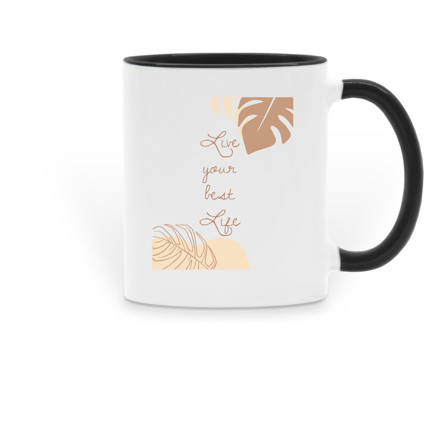 Life Mug, a Black Two-Tone Ceramic Mug