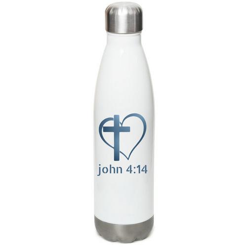 living water&nbsp;, a White Stainless Steel Water Bottle