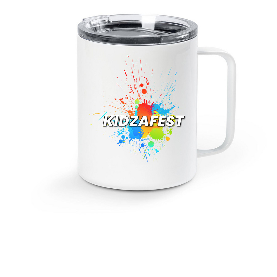 KIDZAFEST, a White Stainless Steel Travel Mug
