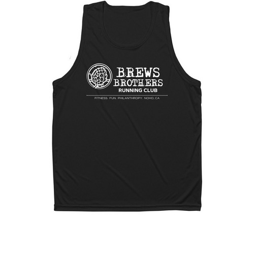BBRC tech gear- white logo, a Black Unisex Performance Tank