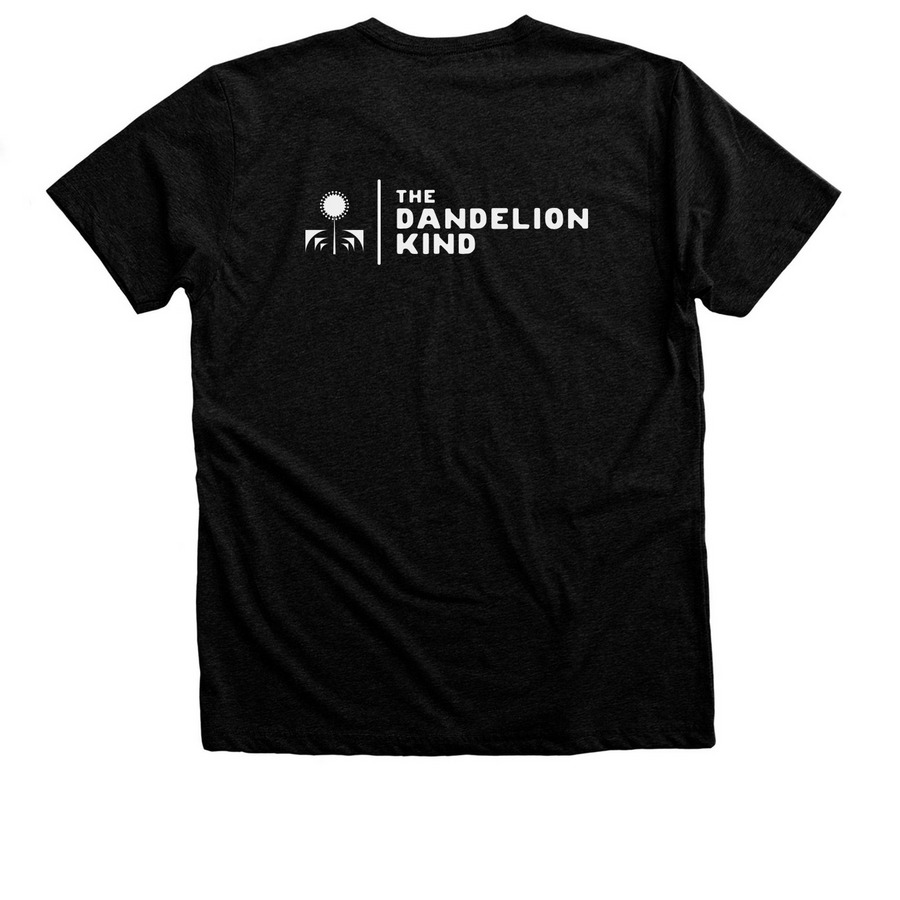 Be Kind of a big deal on Front, TDK Logo back, a Black Heather Premium Unisex Tee (back-view)