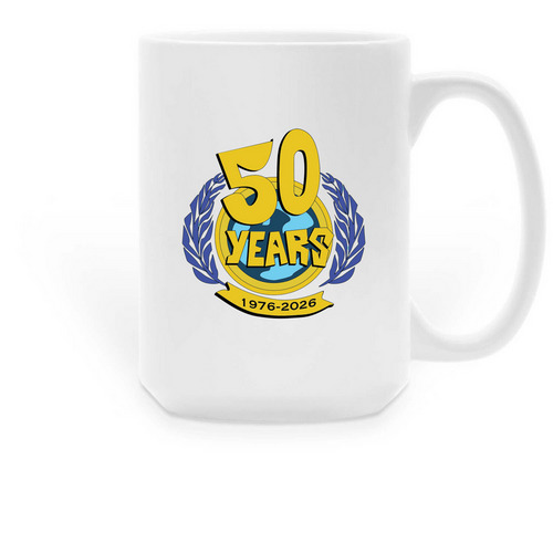 Mugs: 50th Birthday, a White Large Coffee Mug