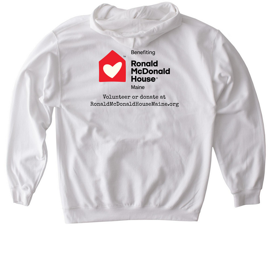 I Love Orono, a White Gildan Softstyle Pullover Hoodie (back-view)