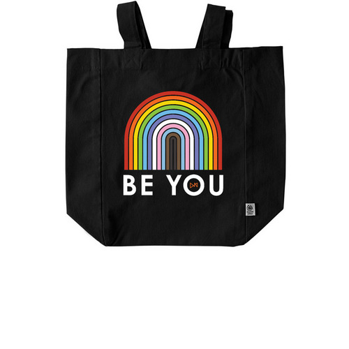 Be You Tote Bags, a Black Recycled Cotton Tote Bag