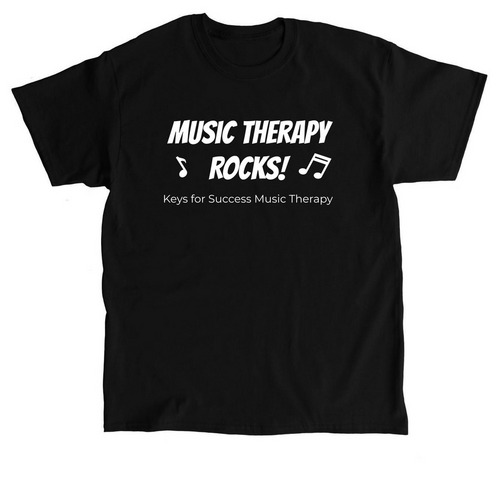 Music Therapy Rocks, a Black Classic Unisex Tee
