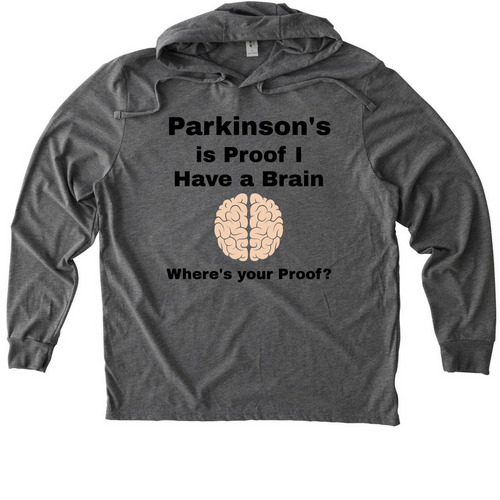 Parkinson's Is Proof I have A Brain, a Aluminum Grey Allmade Eco Triblend Hoodie Tee