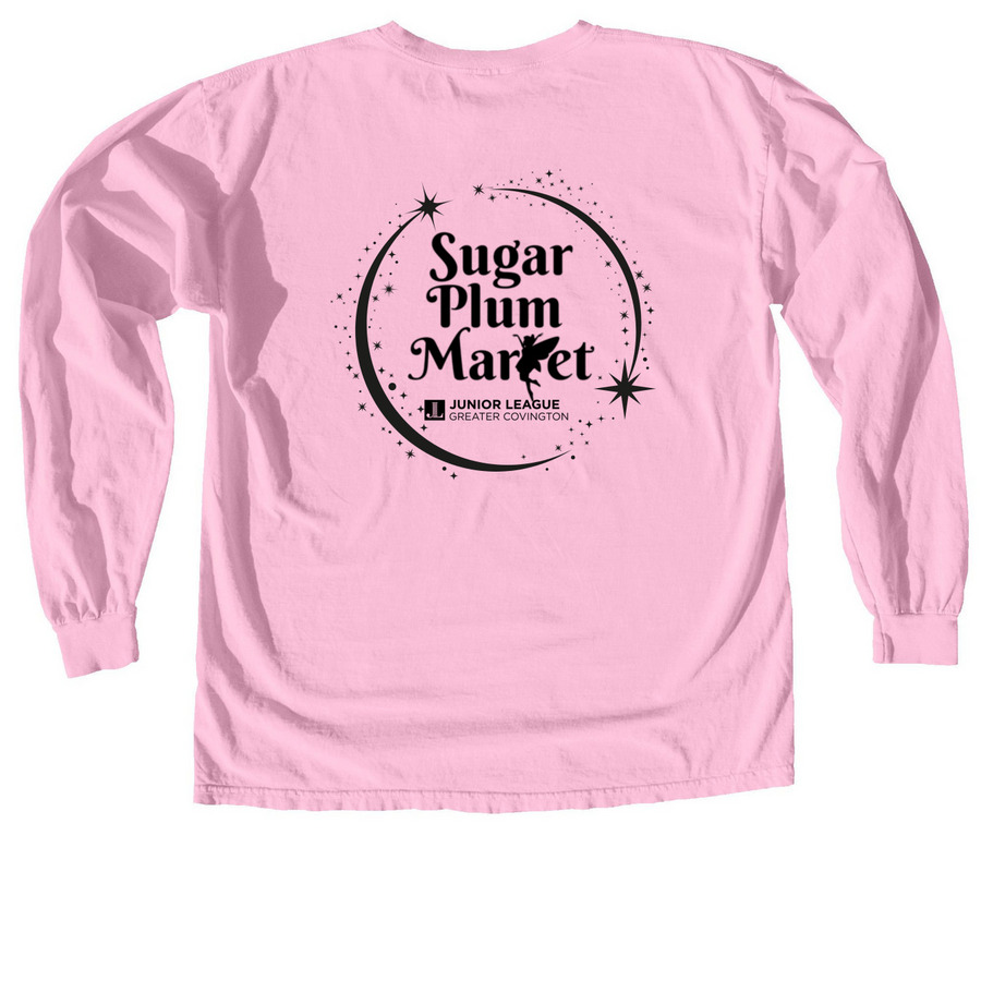 Sugar Plum Market Shirt, a Blossom Comfort Colors Long Sleeve Tee (back-view)
