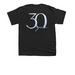 30th Anniversary, a Black Youth Unisex Tee (back-view)