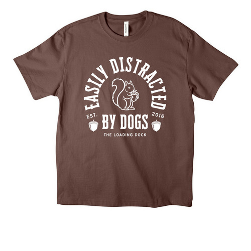 Distracted By Dogs, a Cocoa Unisex Heavyweight Tee
