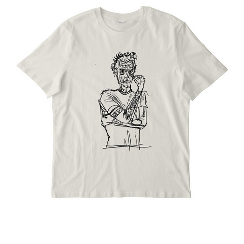 Anthony Bourdain Portrait- Tie Dye available, a Natural Raw Stanley/Stella Unisex Creator 2.0 Tee