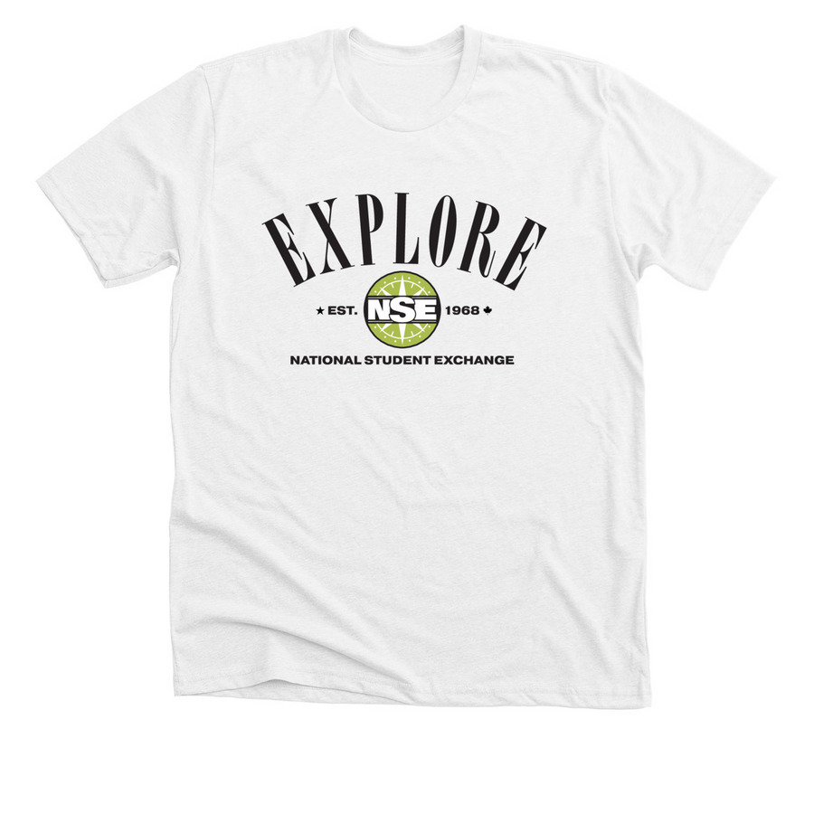 Explore t-shirt, a Solid White Blend Premium Unisex Tee