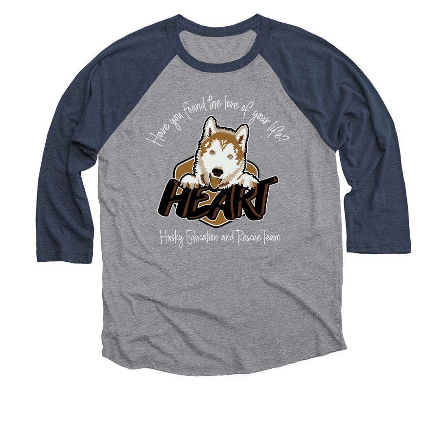 Love of your life, a Vintage Navy and Premium Heather 3/4 Sleeve Baseball Tee