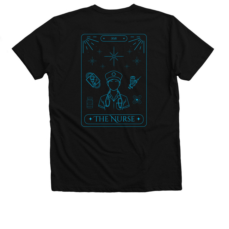 The Nurse - Tarot, a Solid Black Blend Premium V-Neck Tee (back-view)