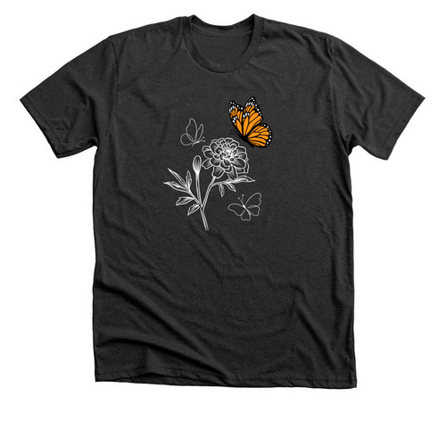 Bishop's Butterflies: PAIL Awareness, a Dark Grey Heather Premium Unisex Tee