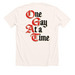 One Gay at a Time, a Heather Natural Premium Unisex Tee (back-view)