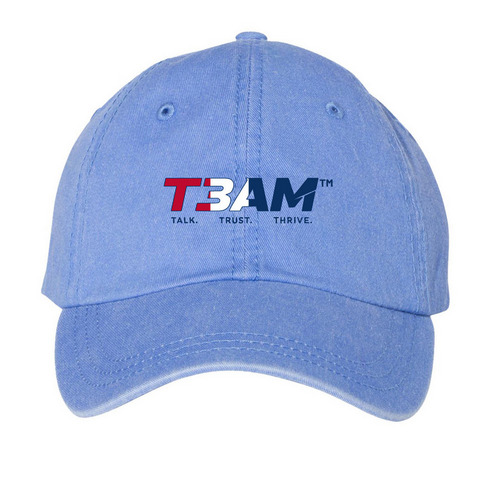 T3AM? ? USA 250 Drop, a Periwinkle Printed Pigment Dye Baseball Cap
