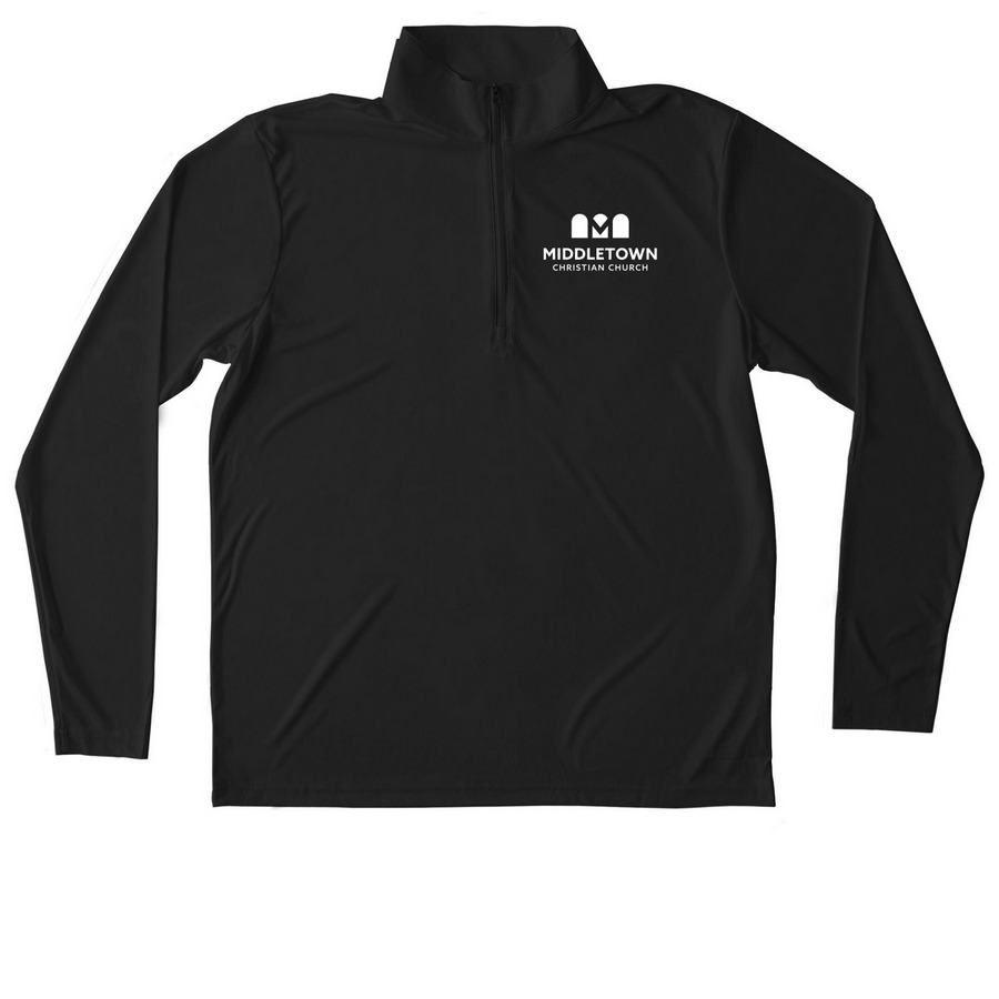 The MCC Logo Quarter-Zip, a Black Unisex Performance Quarter Zip Pullover