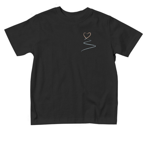 Toddler Heart/Mtns, a Black Toddler Tee