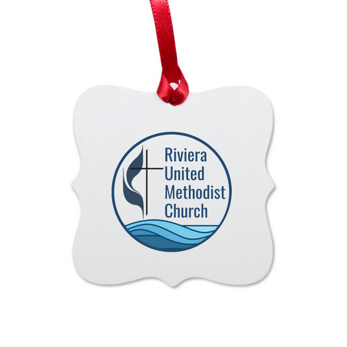 Christmas Ornament, a White Aluminum Square Ornament