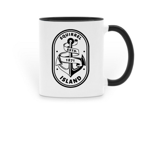 Squirrel Island Boathouse Mug, a Black Two-Tone Ceramic Mug
