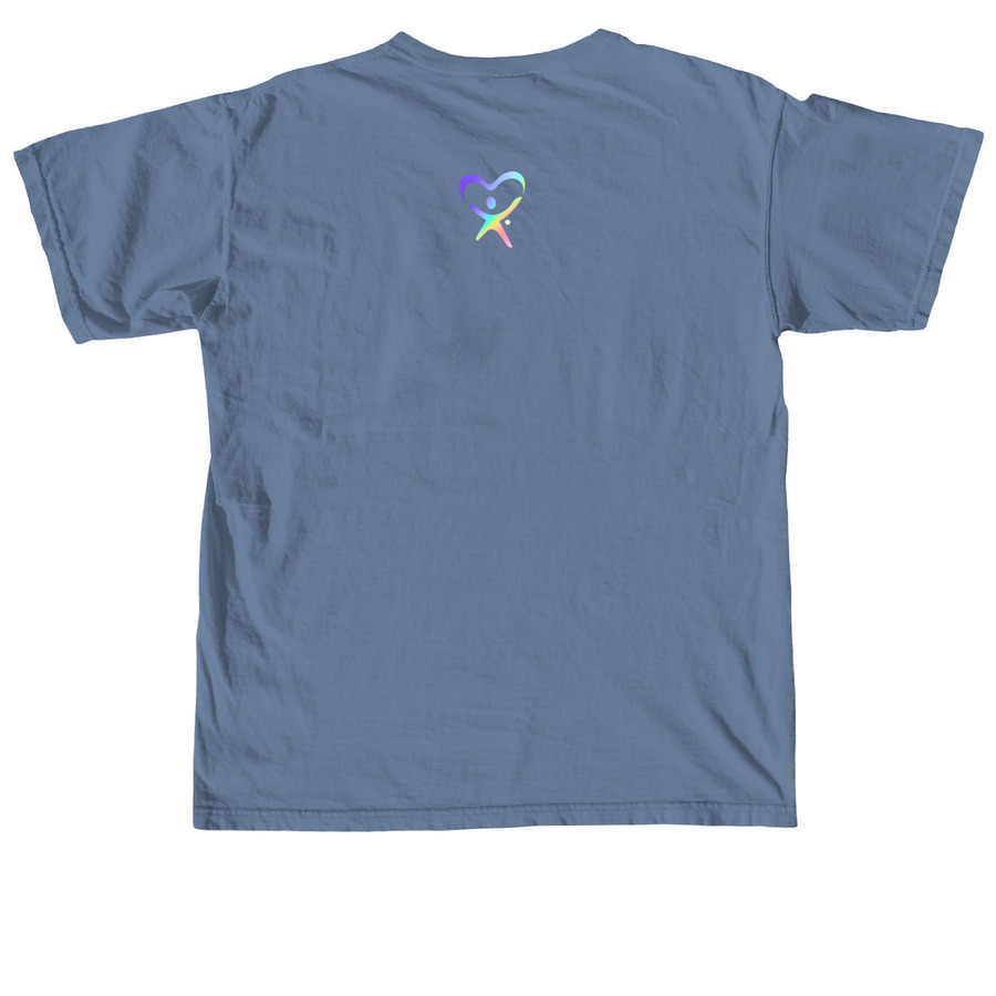 CASA LA Advocate Apparel, a Blue Jean Comfort Colors Unisex Tee (back-view)