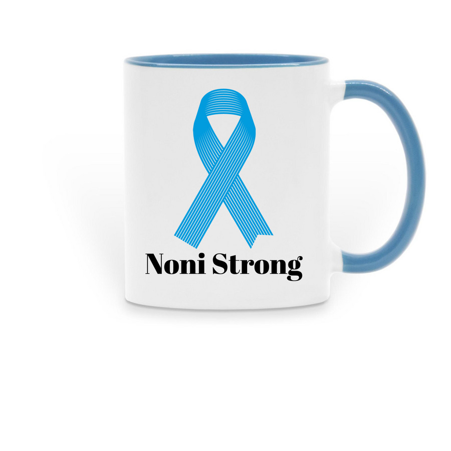 Nancy's Cancer Fight Fundraiser, a Light Blue Two-Tone Ceramic Mug