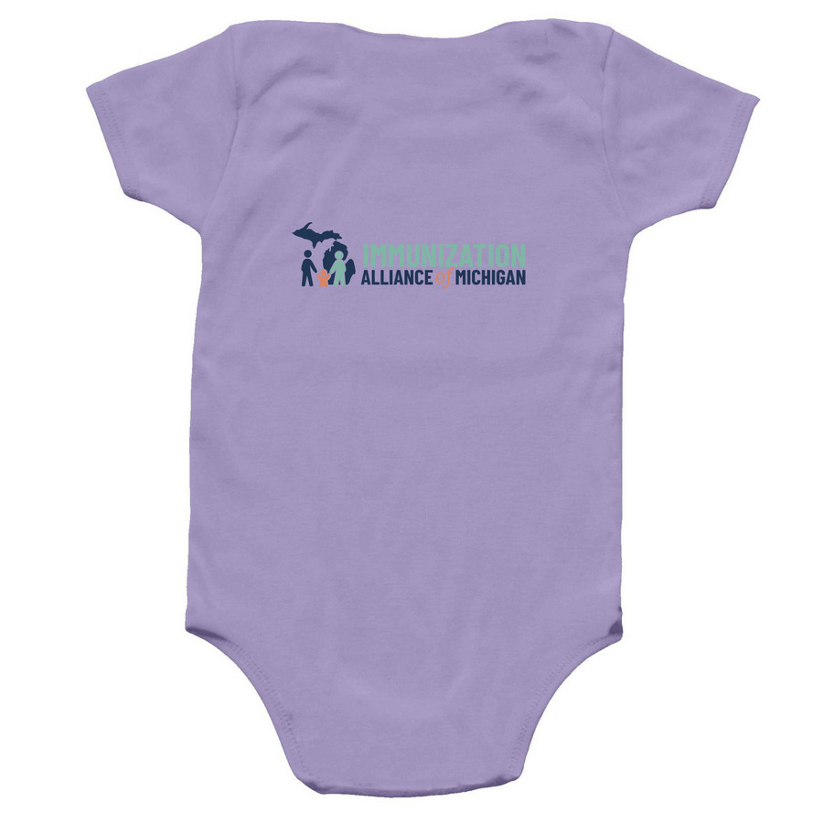 Vaccines Cause Adults Onsie, a Lavender Infant Onesie (back-view)