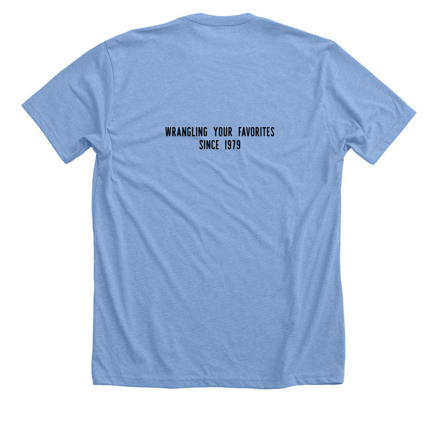 Tall Tales (Atlanta) merch!, a Heather Carolina Blue Premium Unisex Tee (back-view)