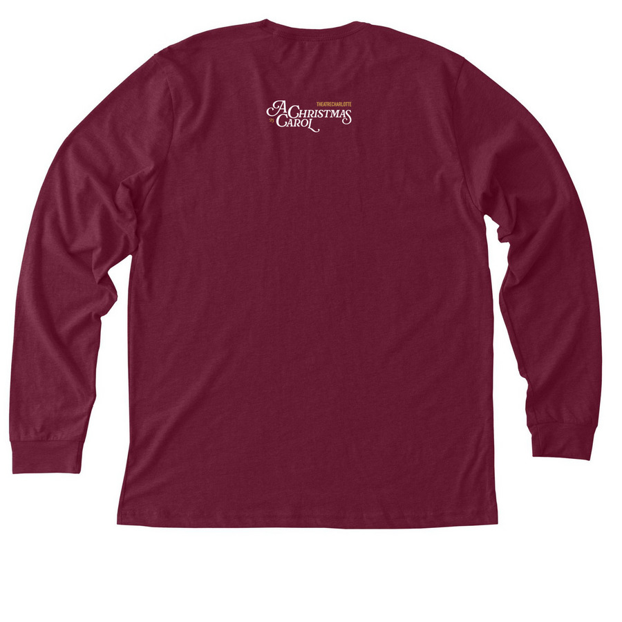 Scrooge and Marley, a Heather Cardinal Premium Long Sleeve Tee (back-view)