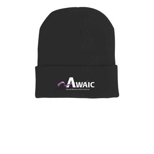 AWAIC Beanie Options, a Black Printed Cuffed Beanie