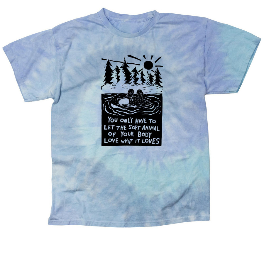 Mary Oliver Bear, a Lagoon Classic Tie Dye Tee