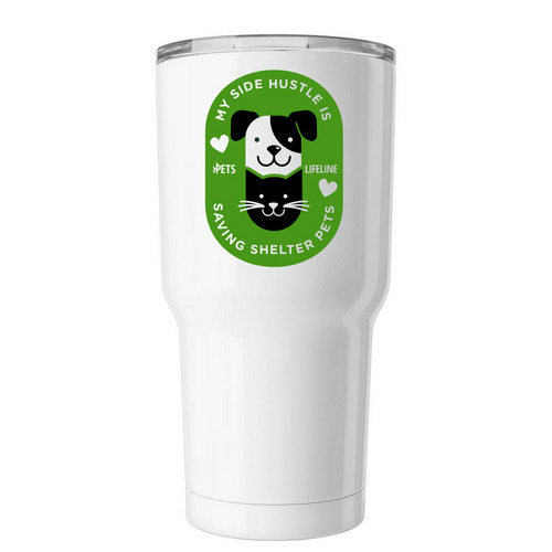 Saving Shelter Pets Travel Tumbler, a White Insulated Tumbler