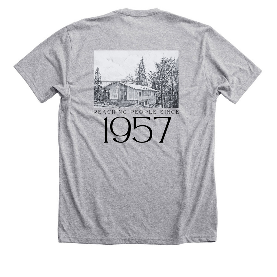 The Original Milk Man, a Athletic Heather Premium Unisex Tee (back-view)