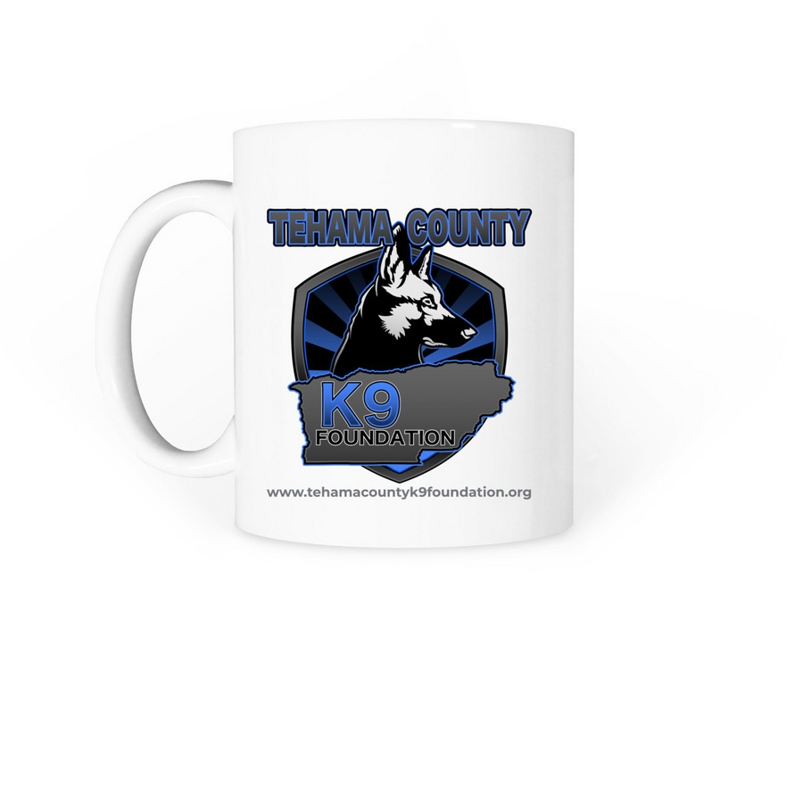 Tehama Co K9 Foundation, a White Coffee Mug (back-view)