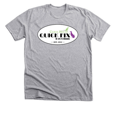SUPPORT CAROL HOUSE QUICK FIX PET CLINIC!&nbsp;, a Athletic Heather Premium Unisex Tee
