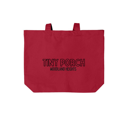 Tiny Porch, a Deep Red Cotton Canvas Tote Bag
