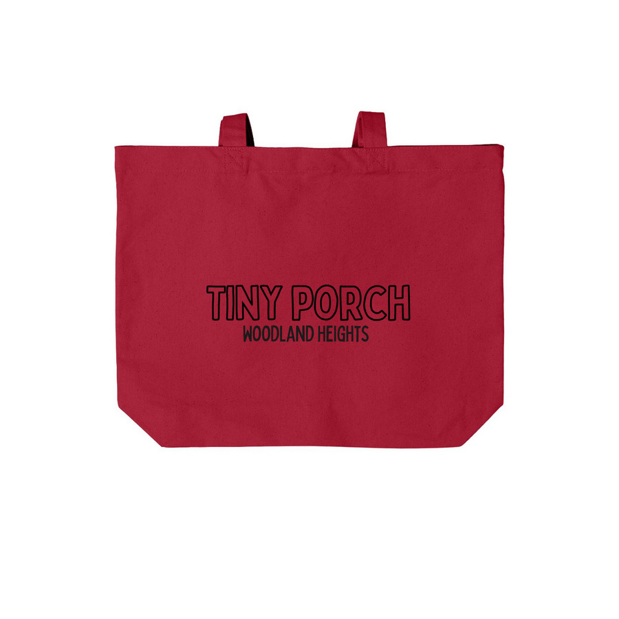 Tiny Porch, a Deep Red Cotton Canvas Tote Bag
