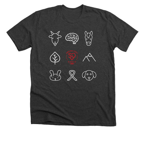 Smiling Goat Icons, a Dark Grey Heather Premium Unisex Tee