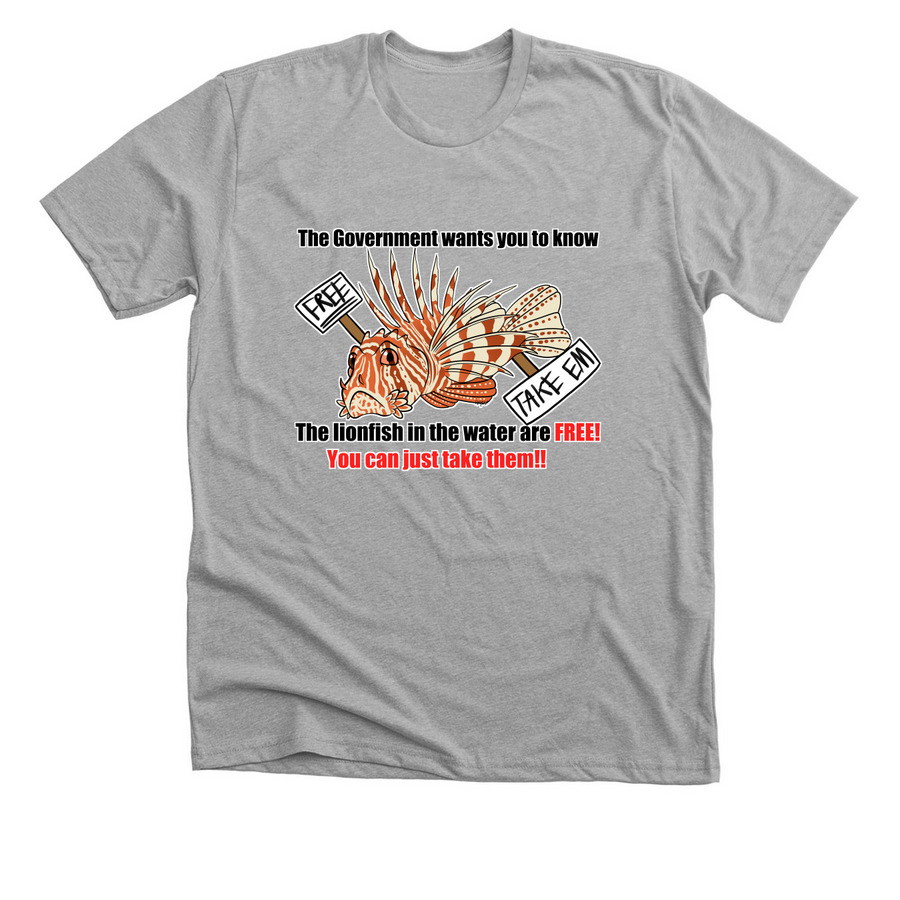 RLYC - Lionfish Are FREE!, a Athletic Heather Premium Unisex Tee