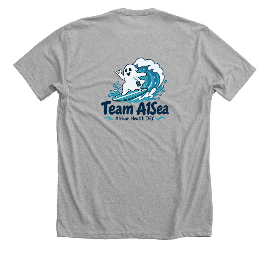 Atrium Health DEC Team Shirt, a Athletic Heather Premium Unisex Tee (back-view)