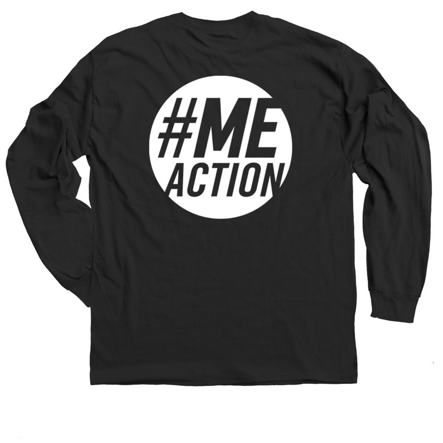 #MillionsMissing #MEAction Tees & More, a Black Classic Long Sleeve Tee (back-view)